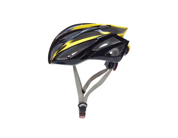Fahrradhelm in gelb und schwarz — Stockfoto