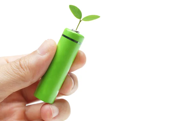 Green rechargeable battery — Stock Photo, Image