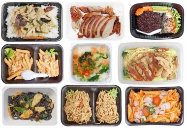 Mikrodalga kaplar içinde paket servisi olan restoran gıda