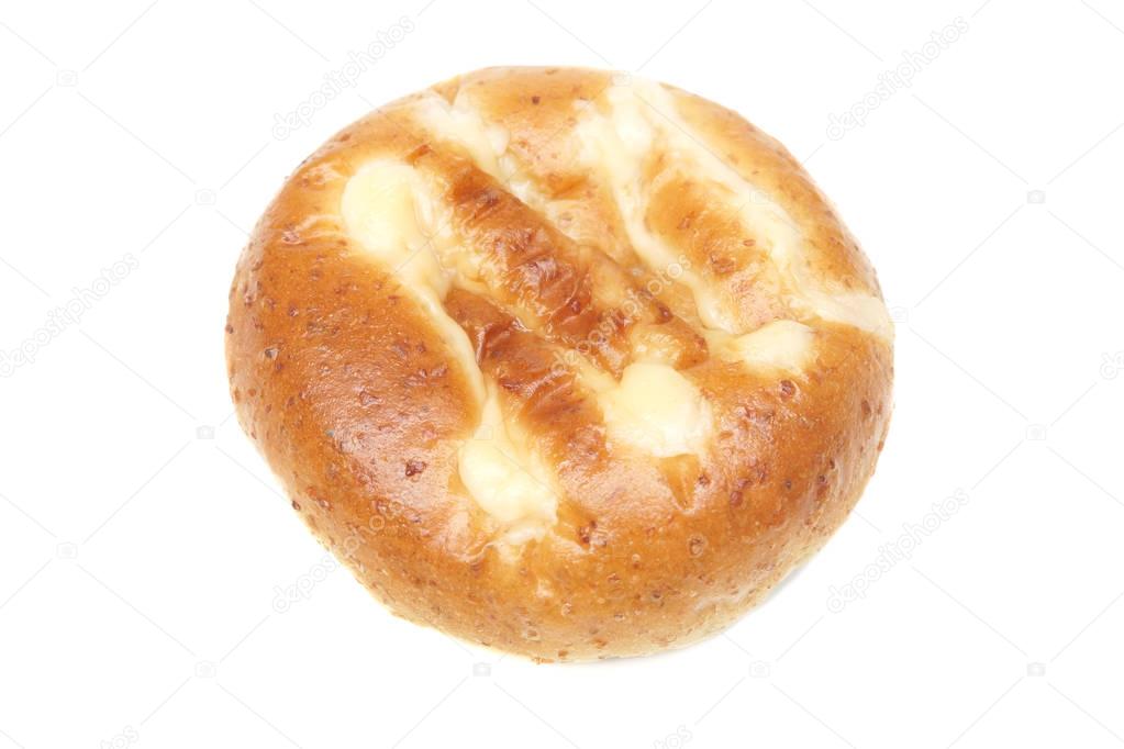 Bun with mayonnaise topping