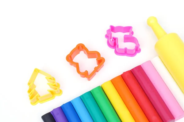 Colorful Clay Sticks Kids Isolated White — Stock Photo, Image