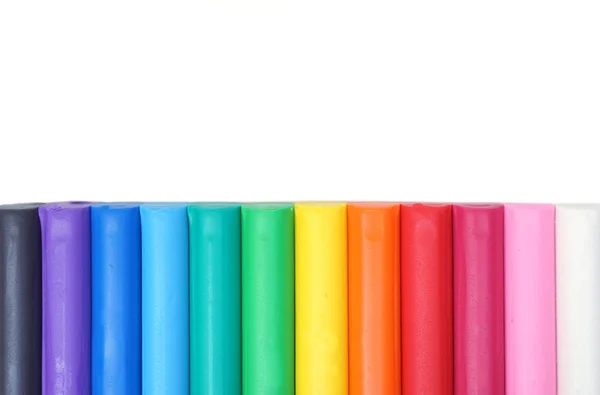 Colorful Clay Sticks Kids Isolated White — Stock Photo, Image