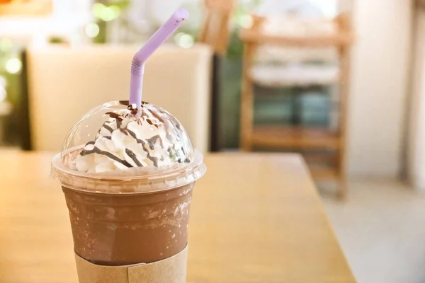 A glass of cold chocolate drinks — Stock Photo, Image