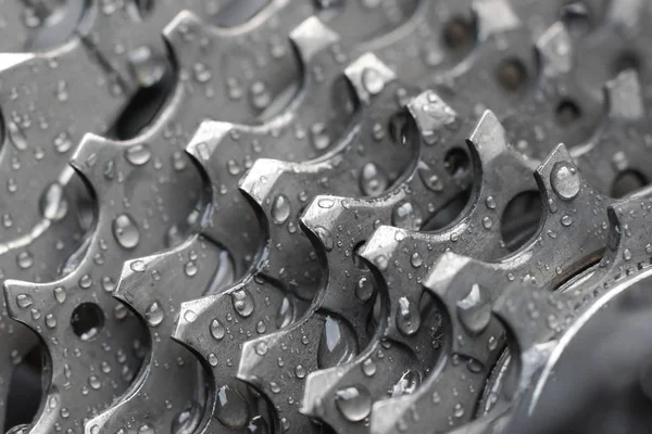 湿潤な山自転車カセット歯 — ストック写真