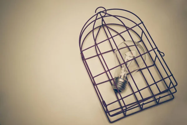 A light bulb in a cage — Stock Photo, Image