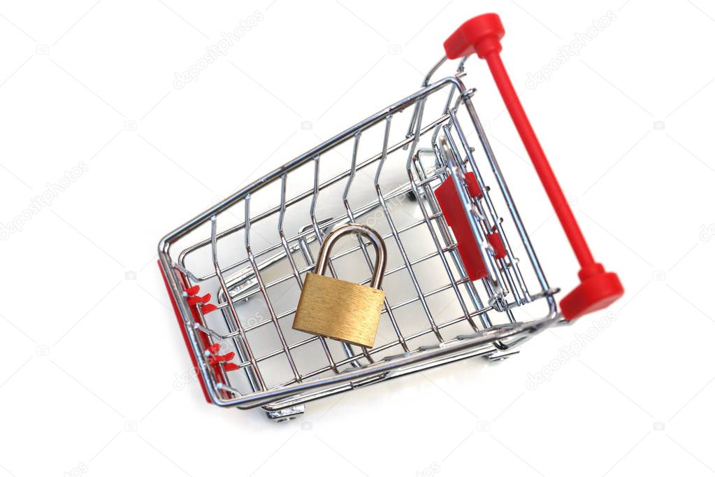 A trolley with a padlock 