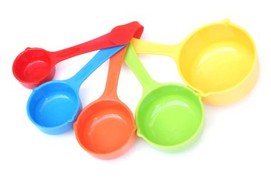 Renkli beyaz izole kaşık ölçme                               