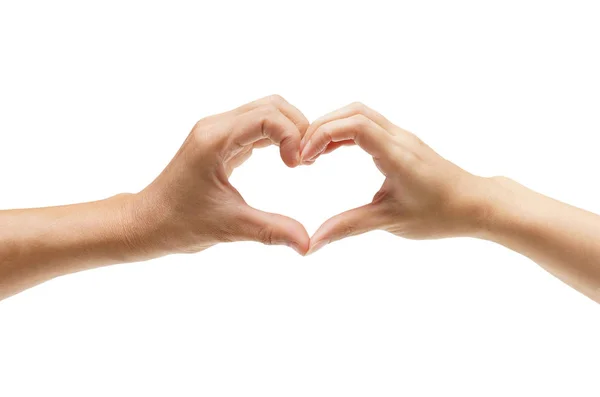 Una Pareja Formando Manos Como Una Forma Corazón Amor Romance — Foto de Stock