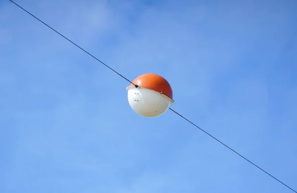 Aircraft Warning Sphere Warning Marker Balls Power Lines — Stock Photo, Image