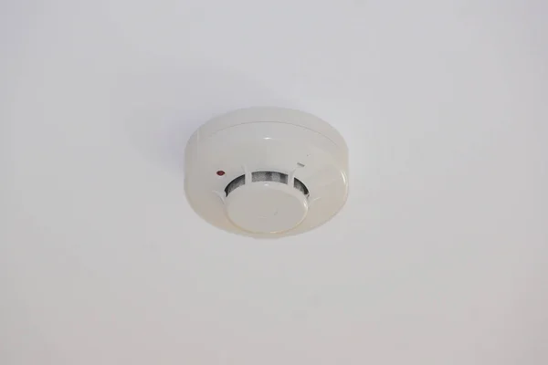 Fire Detector Extinguisher Gray Ceiling Background — Stock Photo, Image