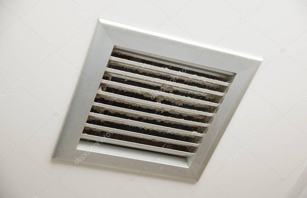 Dirty air ventilator on the ceiling