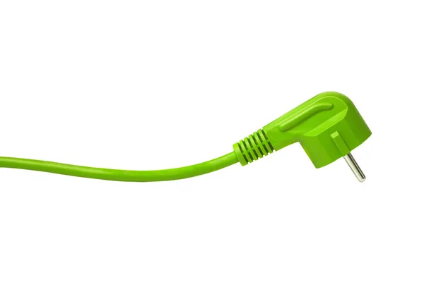 Enchufe Eléctrico Verde Aislado — Foto de Stock