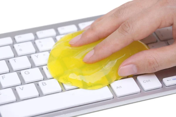Slimy Gel for cleaning computer keyboard