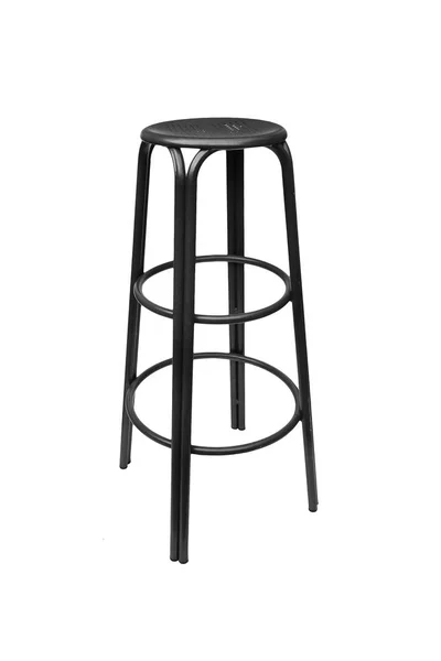 Black Tall Stool Isolated White — Stock Photo, Image