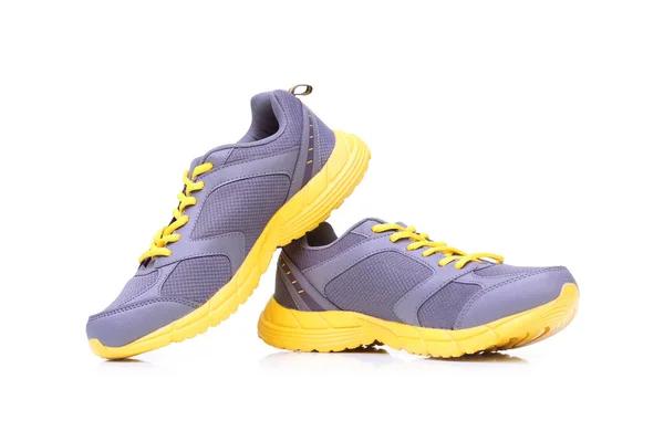 Zapatillas Running Con Colores Gris Amarillo —  Fotos de Stock