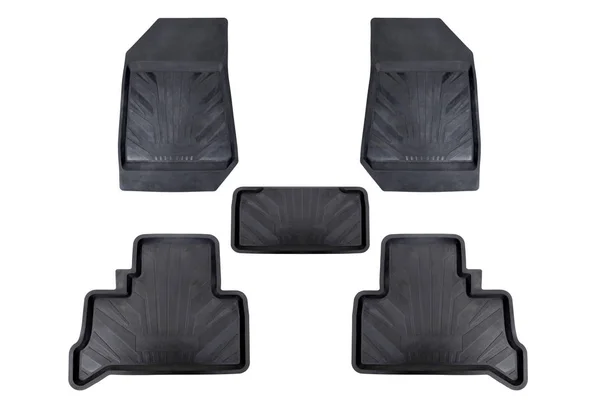 Different Parts Car Mats Isolated White — Stock Photo, Image