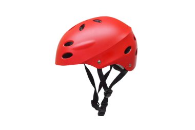 Bisiklet sürmek ya da kaykay oynamak için beyaz arka planda izole edilmiş bir kask                                