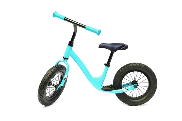 Cyan Balance Bike Isolated White Background — Stock Photo, Image