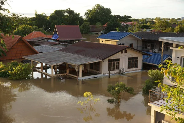 Casas Inundadas Causadas Por Fuertes Lluvias — Foto de Stock