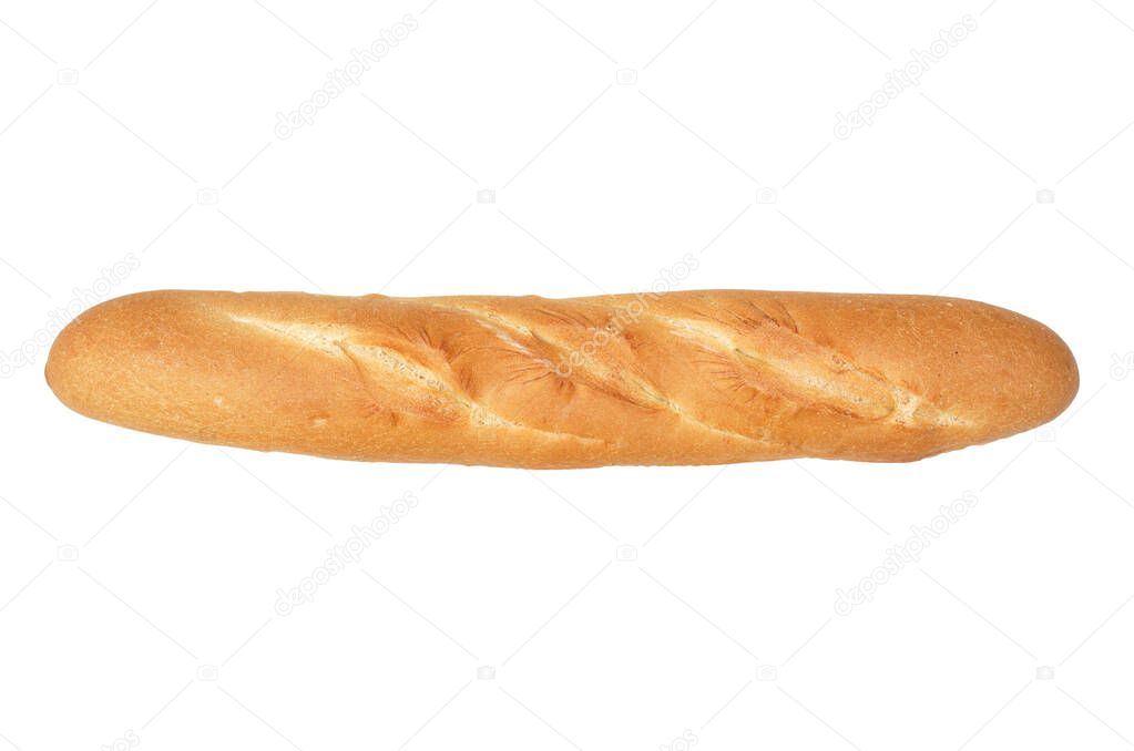 Baguette isolated on white background                               