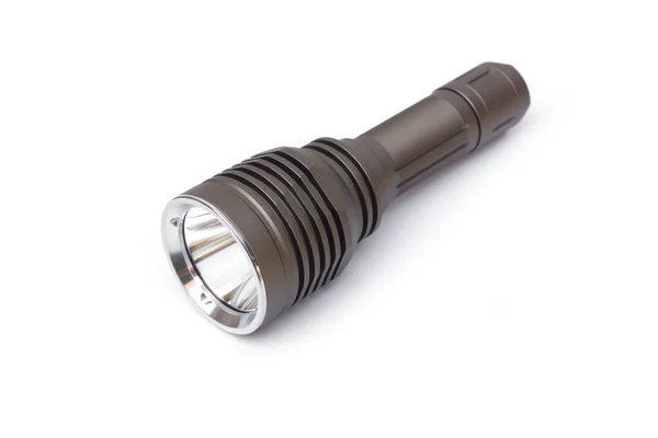 Une Torche Led Isolée Lampe Poche Pour Camping — Photo