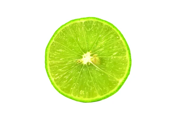 Fatia de limão fresco no fundo branco — Fotografia de Stock