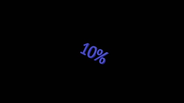 Percent Text Word Letter Stamp Run Alpha Channel — Stock Video