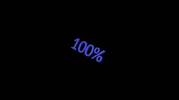 100 Procent Tekst Woord Letter Stempel Aanlopen Met Alpha Kanaal — Stockvideo
