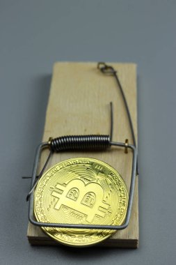 Bitcoin 'li bir fare kapanı. Kaybetme riskleri, kripto para yatırımı.