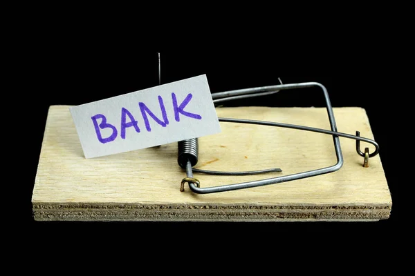 Concept Mousetrap with bait bank — Stock Photo, Image