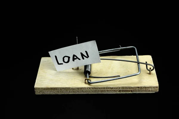 Concept Mousetrap with bait loan — Stock Photo, Image