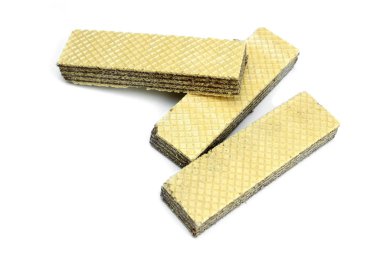 Kakaolu waffle, çikolata, beyaz arka planda izole edilmiş.