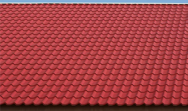 Czerwone Metalowe Dachówki Tło Tekstura — Zdjęcie stockowe
