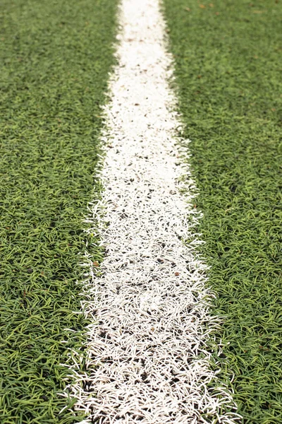 Mini Football Soccer Artificial Turf White Stripe Marking — Stock Photo, Image