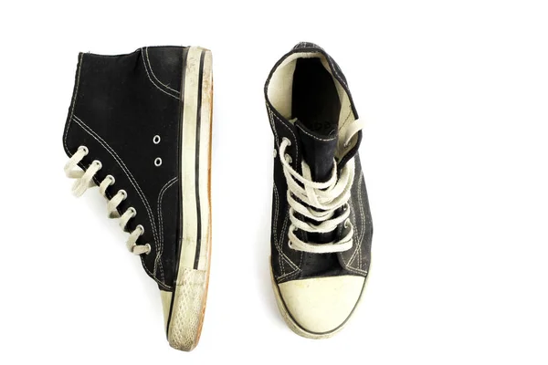 Beyazda Izole Edilmiş Eski Grunge Spor Ayakkabıları — Stok fotoğraf