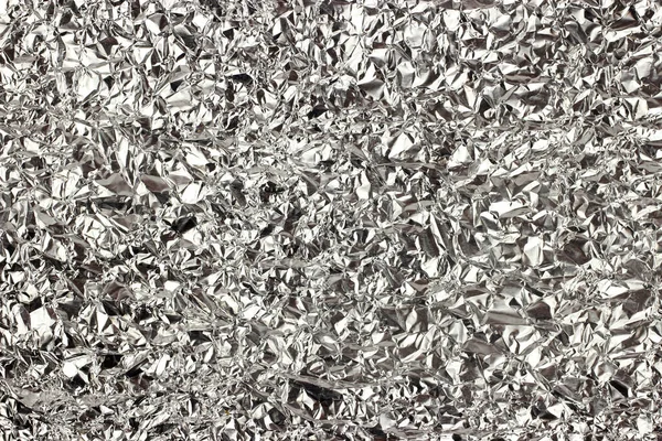 Silber Zerknüllte Folie Hintergrund Textur — Stockfoto