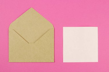 Metin, mektup, tebrik kartı için boşluk içeren zarf