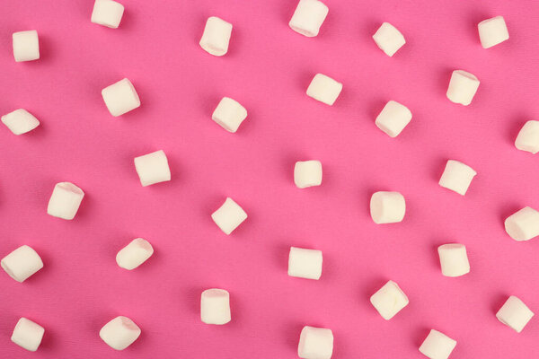 marshmallow pattern white on pink background, background, texture