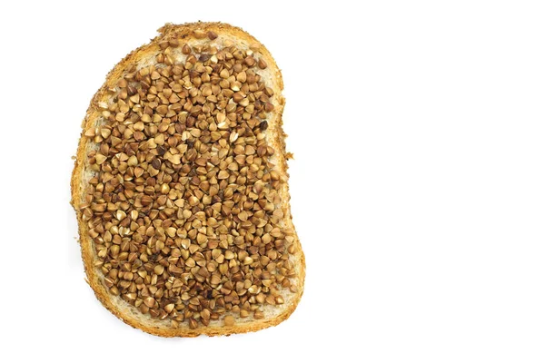 面包三明治配生荞麦素食主义者的概念 — 图库照片