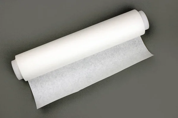 Roll Baking Paper Grey Background — Stock Photo, Image