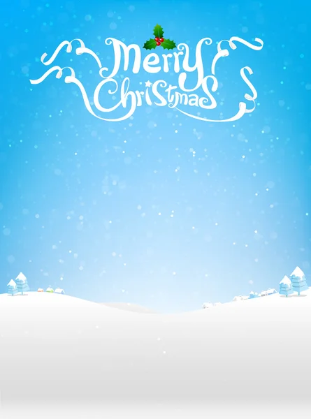 Buon Natale testo con neve bakcground vettoriale illustrazione ep — Vettoriale Stock