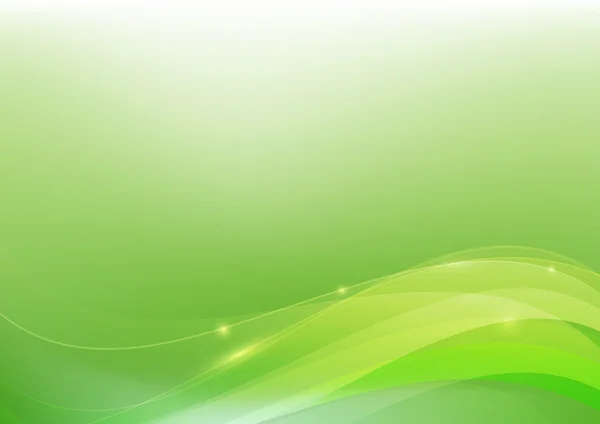 緑の抽象的な背景照明曲線とレイヤー要素ベクトル — ストックベクタ