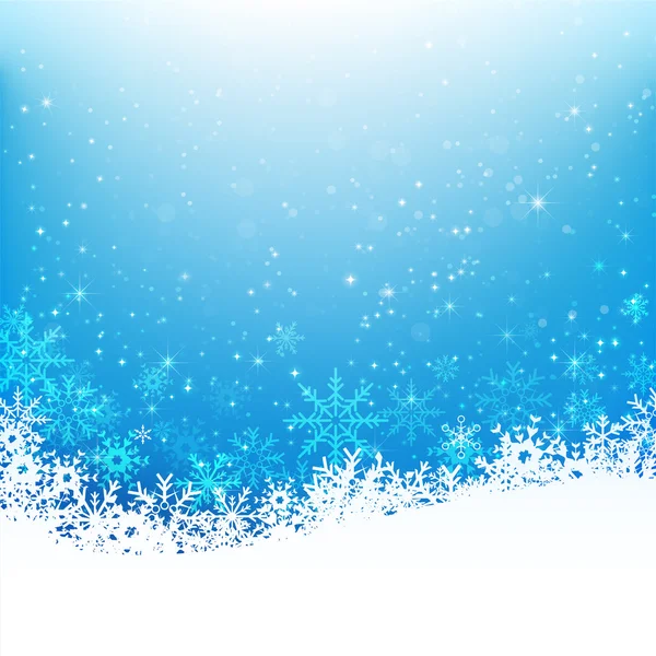 Navidad copo de nieve y la luz de las estrellas abstracta bakcground vector ill — Vector de stock