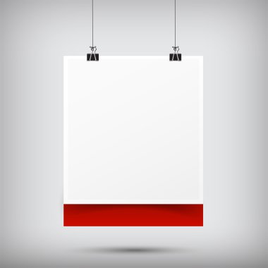 Arka plan boş kağıt işareti siyah kağıt cl ile asılı