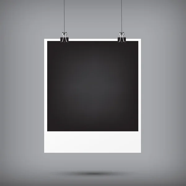 Abstract background blank instant photo frame hanging with black — Stock Vector