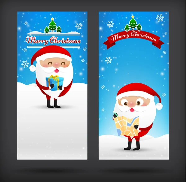 Boldog karácsonyi kártya mintadeszka-val copyspace-vecto gyűjteménye — Stock Vector