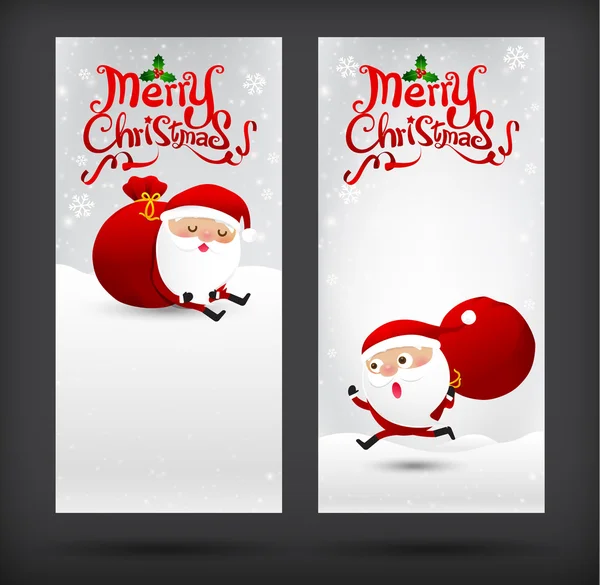 Copyspace ペイント、ペイント ブラシとメリー クリスマス カード テンプレート集 — ストックベクタ