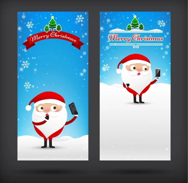 Copyspace ペイント、ペイント ブラシとメリー クリスマス カード テンプレート集 — ストックベクタ