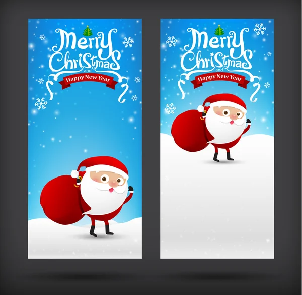 Collection of merry christmas card template with copyspace vecto Vector Graphics