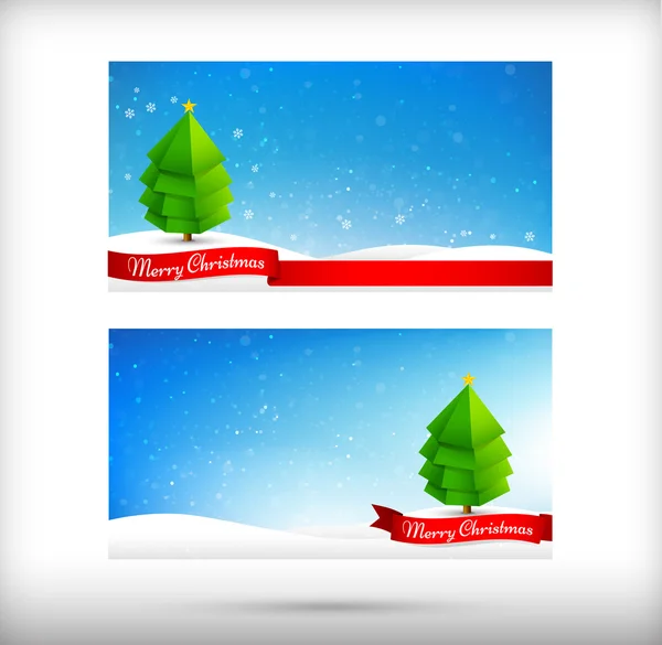 Collezione di Buon Natale modello di carta con copyspace horiz — Vettoriale Stock